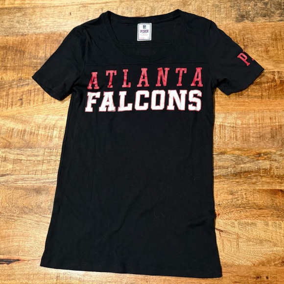 Victorias Secret PINK Atlanta Falcons Short Sleeve Shirt Size Small - Picture 1 of 5